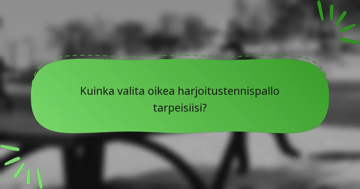 Kuinka valita oikea harjoitustennispallo tarpeisiisi?